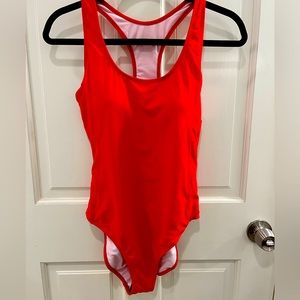 NWT Nicole Miller Studio red 1 piece swimsuit with Racerback size M
